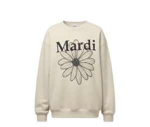Buy Mardi Mercredi Oversized Sweatshirt Flowermardi Oatmeal Black at Sasom – Authentic and Ready to Ship