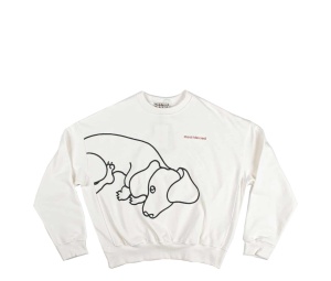 Buy Mardi Mercredi Sweatshirt Ddanji White Black at Sasom – Authentic and Ready to Ship