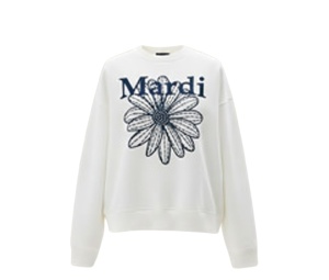 Buy Mardi Mercredi Sweatshirt Flowermardi Needlework White Navy at Sasom – Authentic and Ready to Ship