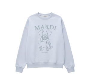 Buy Mardi Mercredi Sweatshirt Swing The Tail Ddanji Pearl Necklace White Light Grey at Sasom – Authentic and Ready to Ship