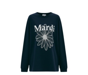 Buy Mardi Mercredi T-shirt Long Sleeve Flowermardi Navy Ivory at Sasom – Authentic and Ready to Ship