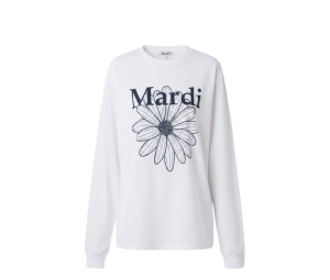 Buy Mardi Mercredi T-shirt Long Sleeve Flowermardi White Navy at Sasom – Authentic and Ready to Ship