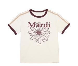 Buy Mardi Mercredi Slim Ringer Tshirt Flowermardi Cream Burgundy at Sasom – Authentic and Ready to Ship