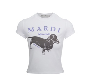 Buy Mardi Mercredi Cropped Tshirt Ddanji White Purple at Sasom – Authentic and Ready to Ship
