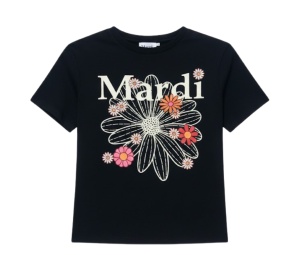 Buy Mardi Mercredi Cropped Tshirt Flowermardi Blossom Black Cream at Sasom – Authentic and Ready to Ship