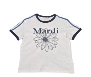 ★mardi mercredi★LINGER TSHIRT FLOWERMARDI* TSHIRT FLOWERMARDI BLOSSOM_OATMEAL BLACK - MARDI MERCREDI