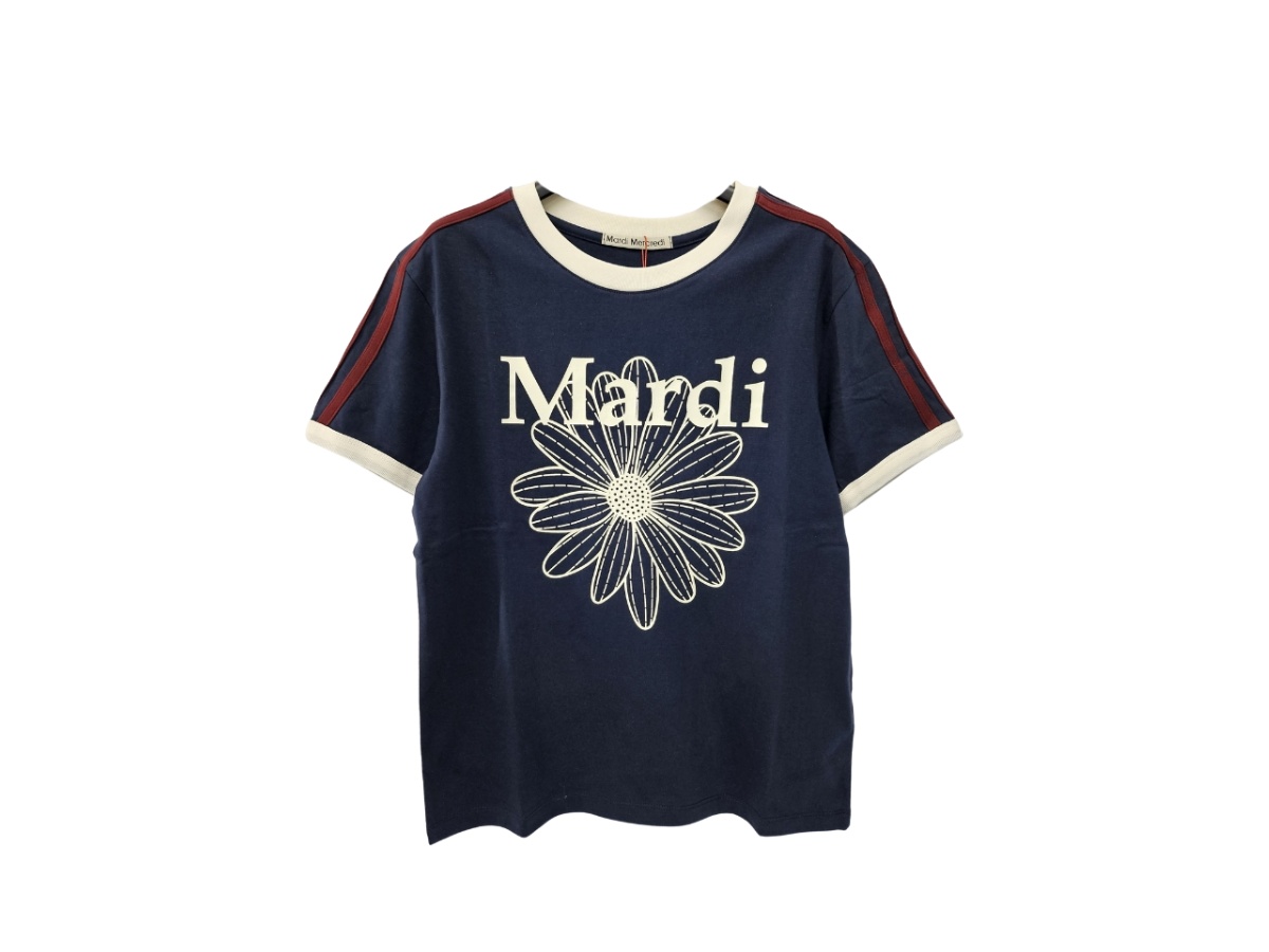 Mardi Mercredi Linger Tshirt Flowermardi Navy Ivory | ของแท้