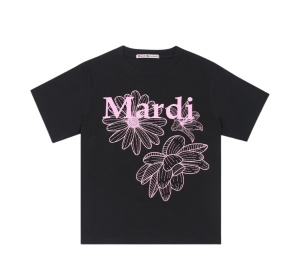 Buy Mardi Mercredi Slim Tshirt Triple Flower Black Pink at Sasom – Authentic and Ready to Ship
