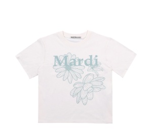 Buy Mardi Mercredi Slim Tshirt Triple Flower Cream Mossgreen at Sasom – Authentic and Ready to Ship
