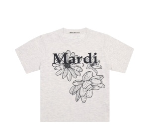 Buy Mardi Mercredi Slim Tshirt Triple Flower Oatmeal Black at Sasom – Authentic and Ready to Ship