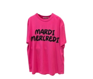 Mardi Mercredi Tshirt Brush Logo Pink Black | ของแท้