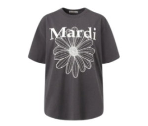 Buy Mardi Mercredi Tshirt Tshirt Flowermardi Charcoal Ivory at Sasom – Authentic and Ready to Ship