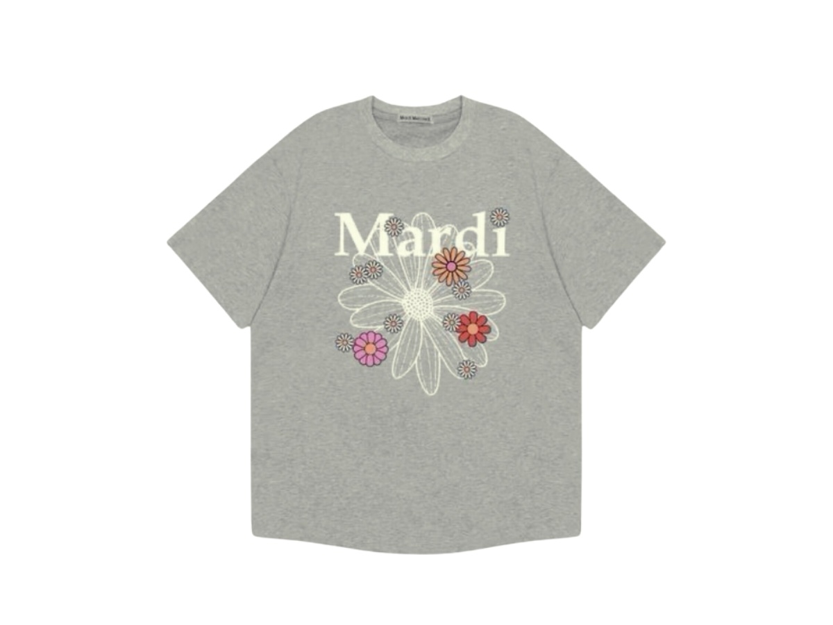 ●Mardi Mercredi●UNISEX TSHIRT FLOWERMARDI_GREY IVORY UNISEX TSHIRT LONG SLEEVE FLOWERMARDI_GREY IVORY - MARDI