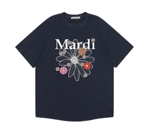 Mardi Mercredi Tshirt Flowermardi Blossom Grey Ivory