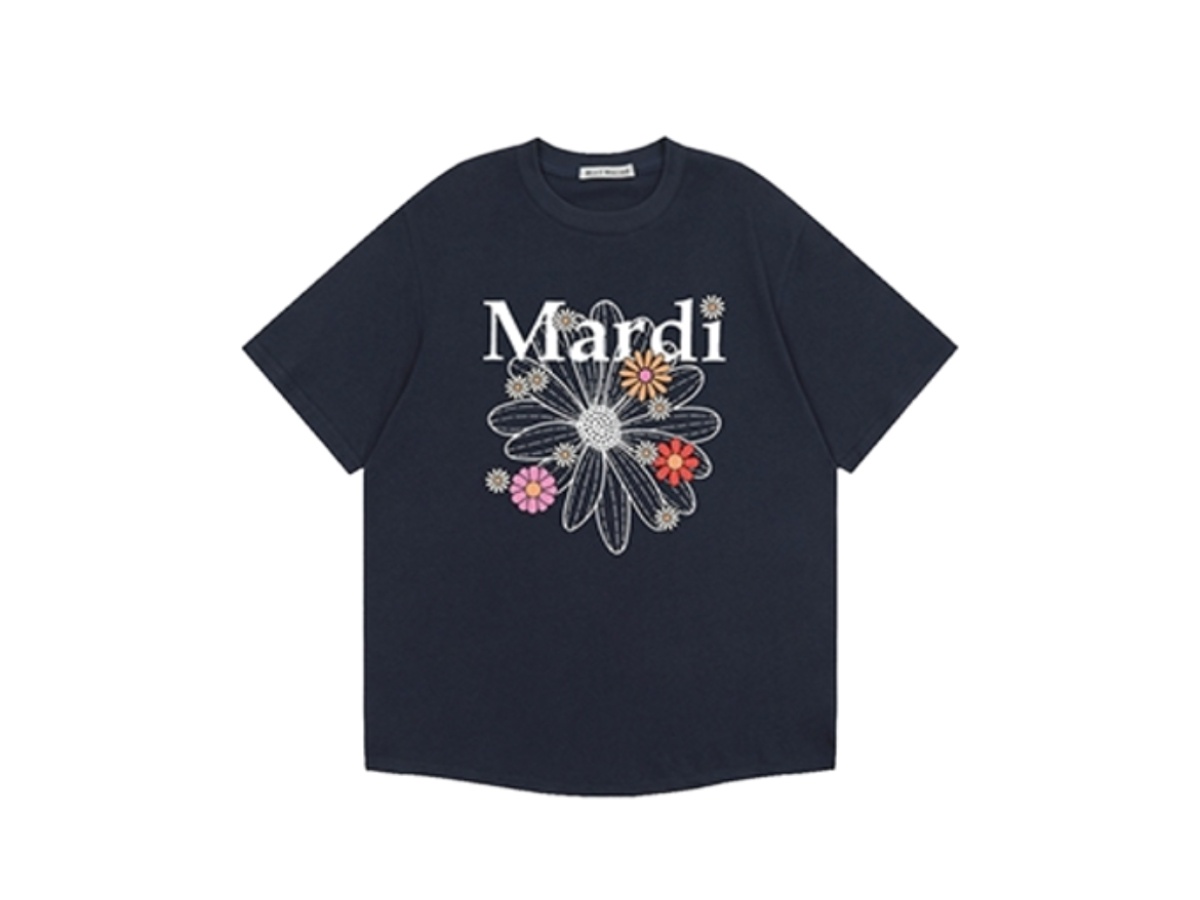 Mardi Mercredi Tshirt Flowermardi Blossom Navy Ivory