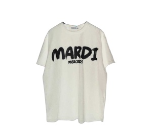 Mardi Mercredi T-shirt Brush Logo Contrast Ivory Black