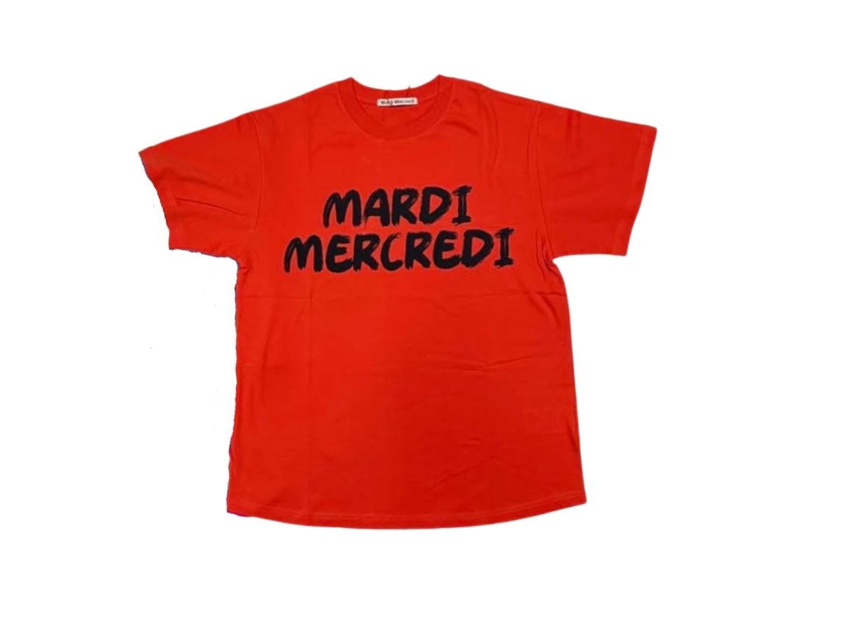 ★MARDI MERCREDI★TSHIRT BRUSH LOGO★大人気★ Ships from June 25] TSHIRT BRUSH LOGO_ORANGE BLACK - MARDI