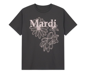 Buy Mardi Mercredi Tshirt Triple Flower Charcoal Palepink at Sasom – Authentic and Ready to Ship