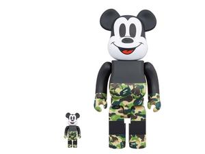 Buy BE@RBRICK Bape x Mickey Mouse [Green] 400% + 100% at Sasom – Authentic and Ready to Ship