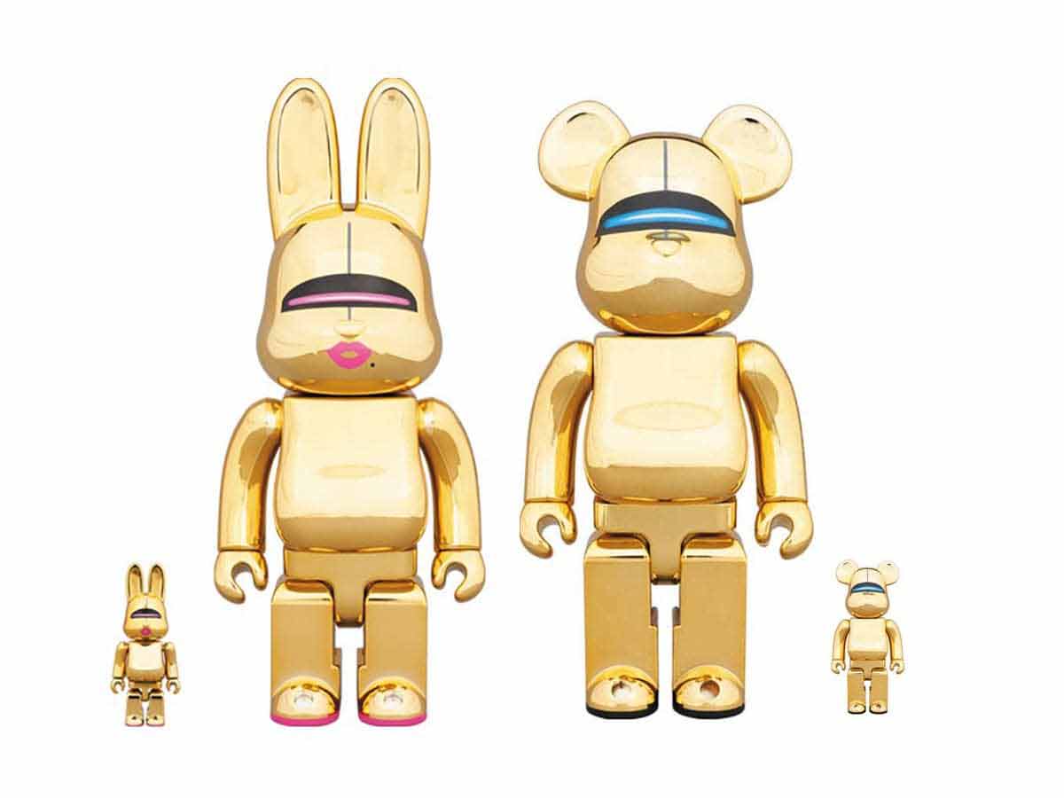 SET BE@RBRICK R@BBRICK Sorayama Version 2 [Gold] 400% + 100%