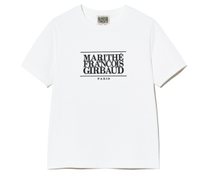 ★Marithe + Francois Girbaud★ W CLASSIC LOGO TEE light gree Marithe Francois Girbaud Classic Logo Tee Khaki Beige (SS24)