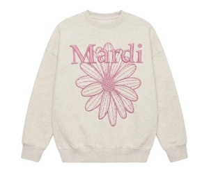 Buy Mardi Mercredi Sweatshirt Flowermardi Needlework Oatmeal Pink at Sasom – Authentic and Ready to Ship