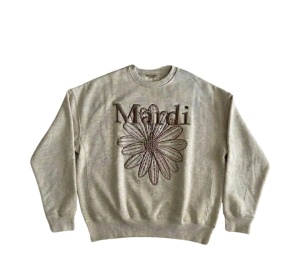 Buy Mardi Mercredi Sweatshirt Flowermardi Needlework Oatmeal Taupe at Sasom – Authentic and Ready to Ship