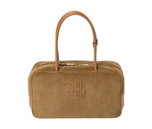 Buy Miu Beau corduroy top-handle bag With Gold-tone hardware Cinnamon at Sasom – Authentic and Ready to Ship