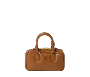 Buy Miu Miu Arcadie Leather Mini Bag With Gold Tone Hardware Cognac at Sasom – Authentic and Ready to Ship