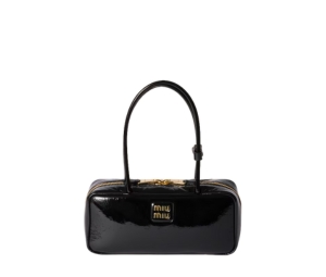 Buy Miu Miu Beau Naplak Patent Leather Bag In Leather With Gold-Tone Hardware Black at Sasom – Authentic and Ready to Ship