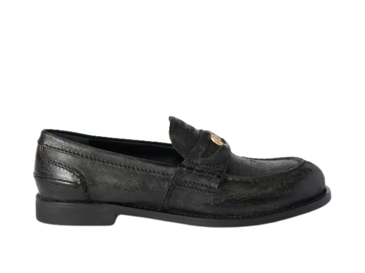 MIUMIU 26S FLAT SLIPPERS IN BLACK CALFSKIN