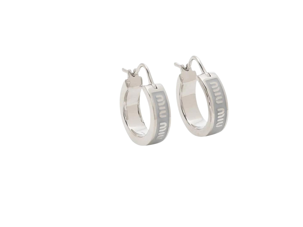 Miu Miu Circle Enameled Metal Earrings With Visible Logo