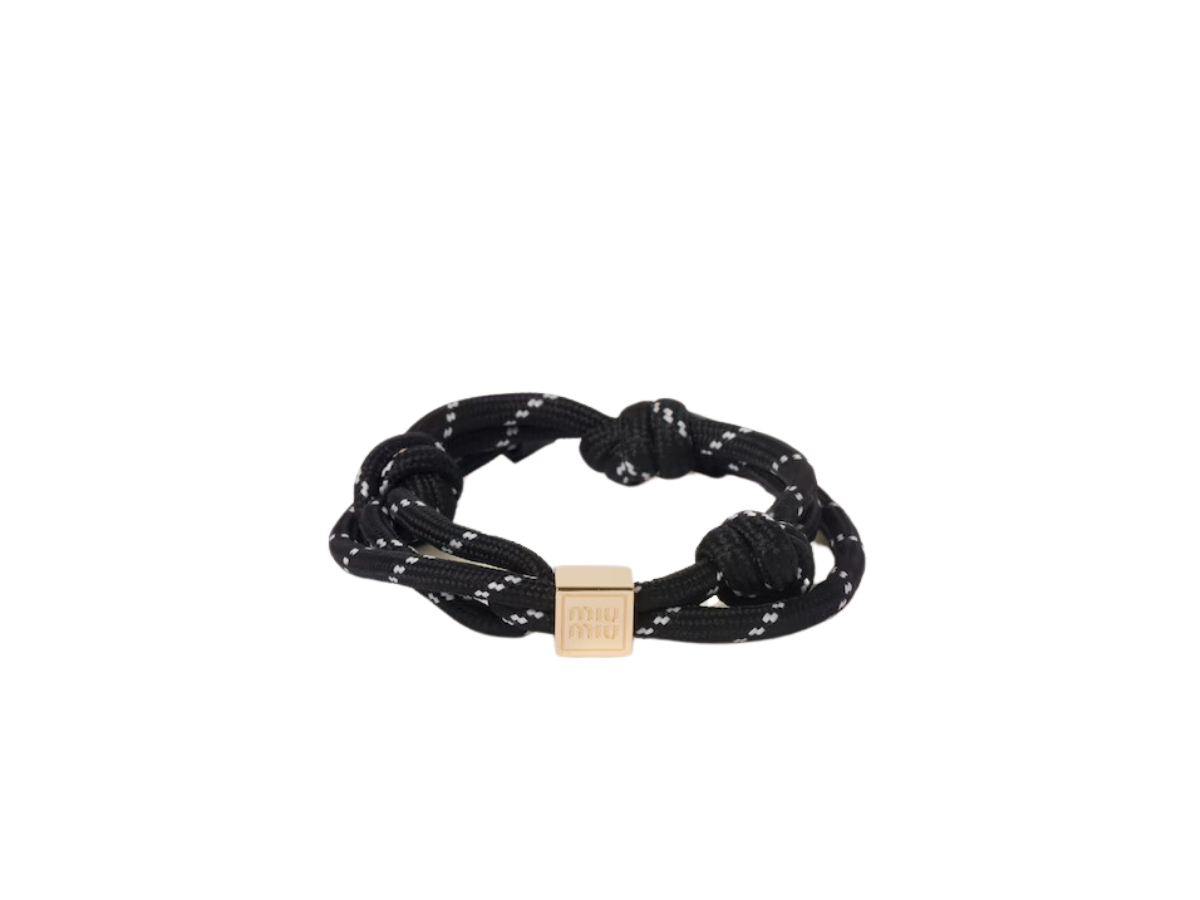 Miu Miu| (5IB538 3L74 F0002) Buy Miu Miu Cord And Nylon Bracelet Black | SASOM