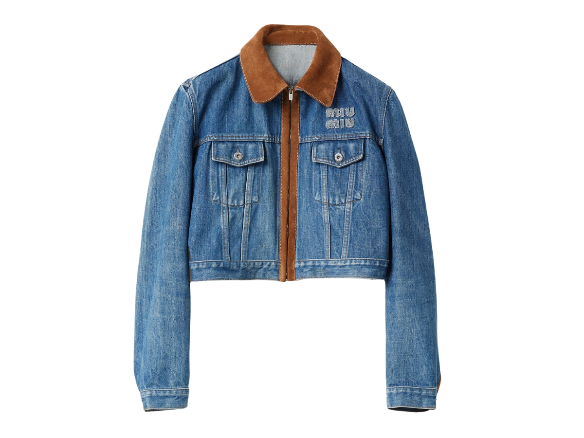 01ss archive miumiu denim jacket Miu Miu Denim Blouson Jacket With