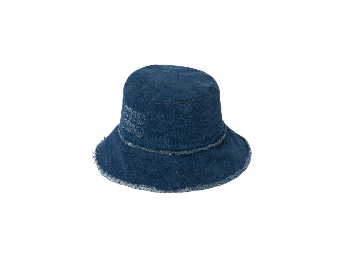 Logo-embroidered denim bucket hat