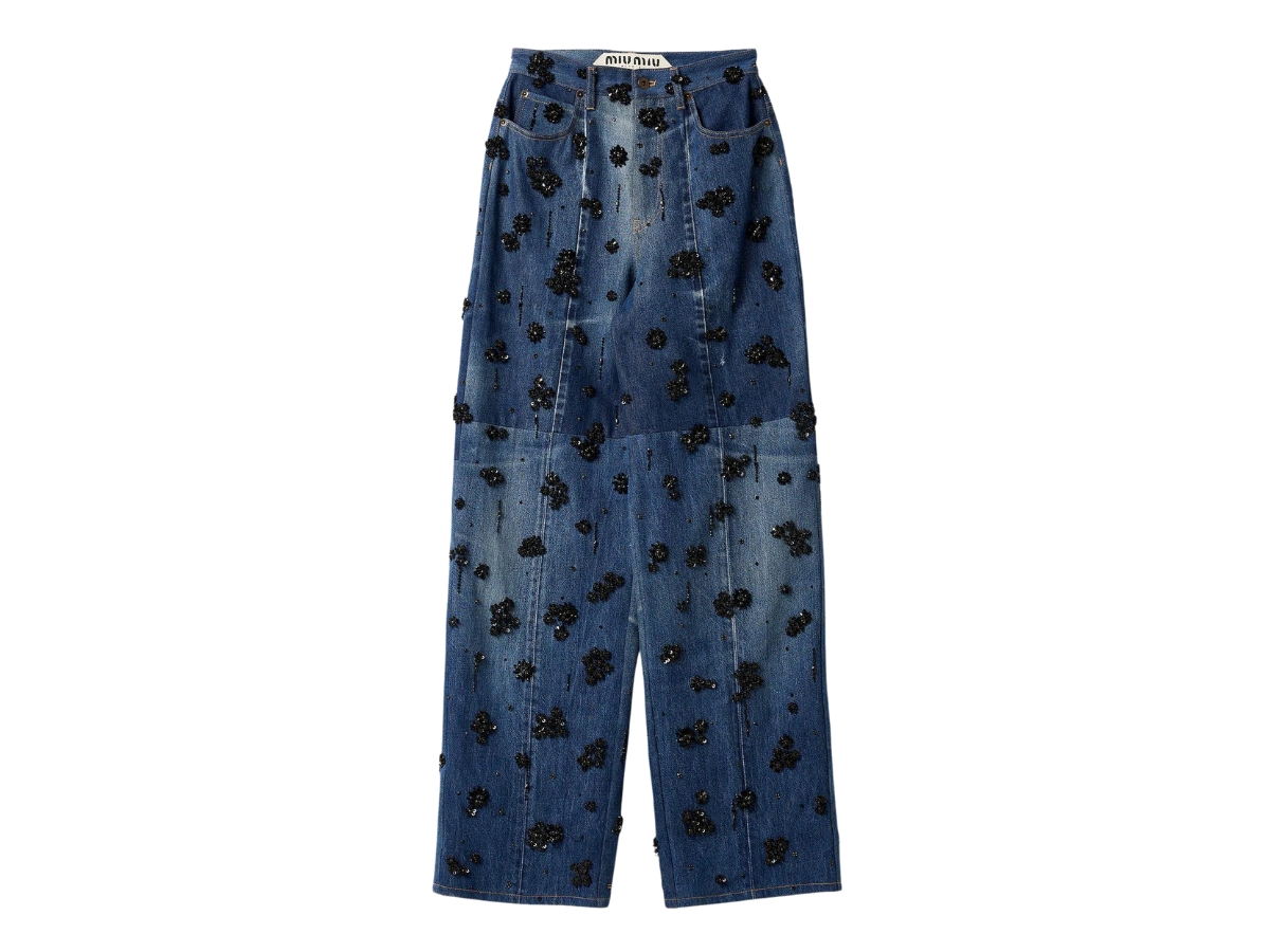 関税込 MiuMiu Denim and poplin five-pocket jeans Miu Miu Denim and poplin five-pocket jeans | REVERSIBLE
