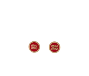 Buy Miu Miu Enameled Metal Earrings With Visible Logo Red at Sasom – Authentic and Ready to Ship