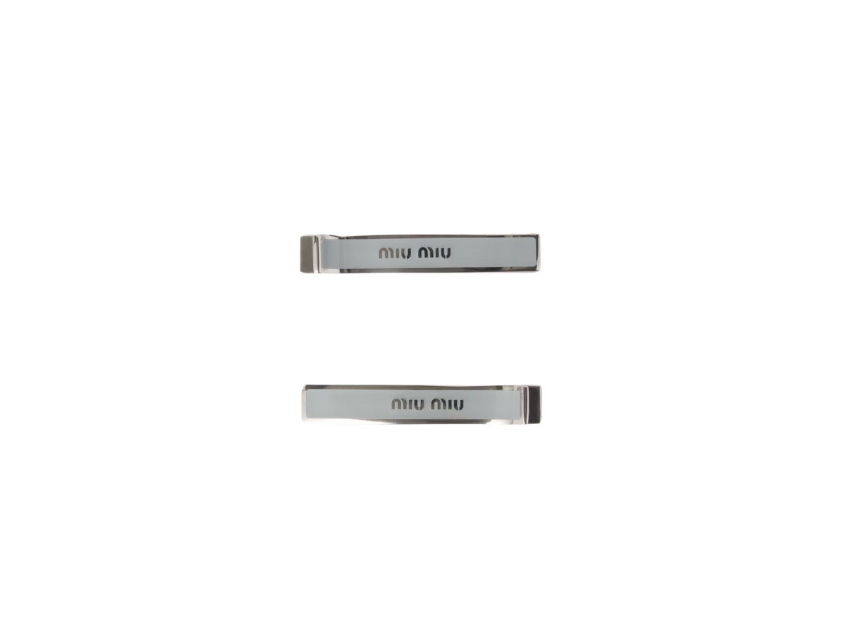 Miu Miu Enameled Metal Hair Clip In Metal-Colored Enamel-Visible 