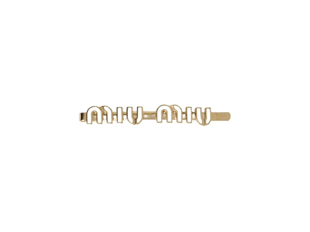 ★MiuMiu★ Enamel l Hairpin White 5IF1462F6TF0009 5IF146 Women's Enamelled metal hair clip | MIU MIU | 24S