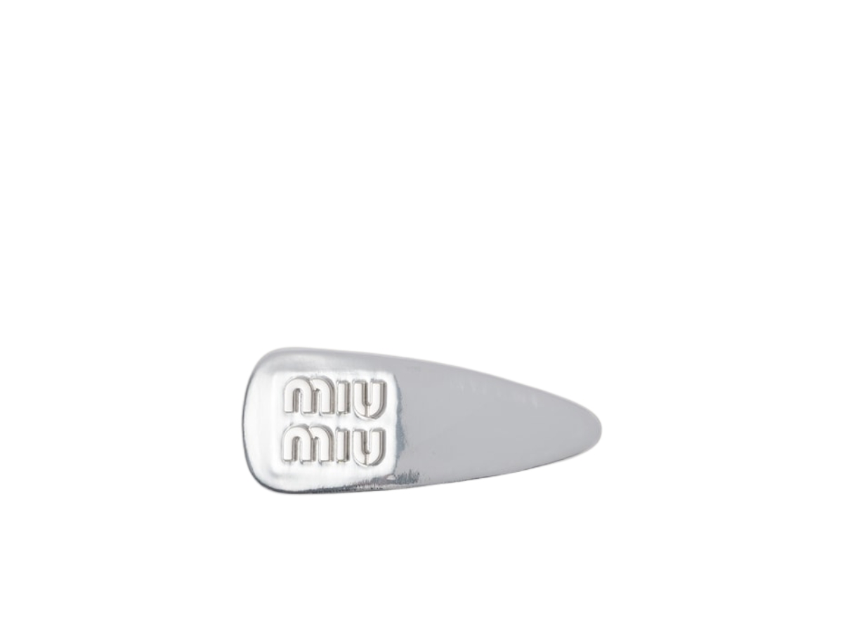 Miu Miu Silver Hair clip Miu Miu Plexiglas And Metal Hair Clip In Silver Metal  main image 3