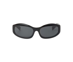 Miu Miu Glimpse Sunglasses In Black Recycled Acetate Frame With Slate Gray Lenses