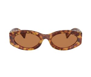Miu Miu Glimpse Sunglasses In Light Tortoiseshell Acetate Frame  With Camel Beige Lenses