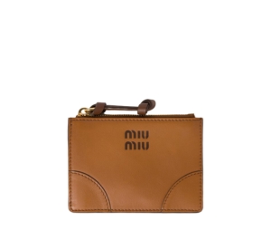 Buy Miu Miu Leather Card Holder Zipper Closure Cognac Palisander at Sasom – Authentic and Ready to Ship
