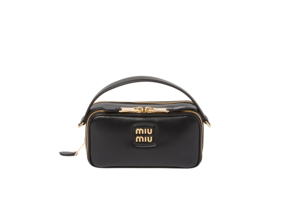 Miu Miu Leather Shoulder Bag In Leather With Gold-Tone
