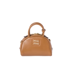 Buy Miu Miu Leather Top-Handle Bag 18CM In Leather With Gold-Tone Hardware Caramel at Sasom – Authentic and Ready to Ship