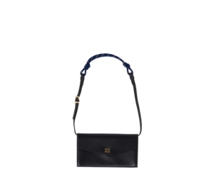 Buy Miu Miu Leather Wallet With Leather And Cord Shoulder Strap And Metal Lettering Logo Black Baltic Blue at Sasom – Authentic and Ready to Ship