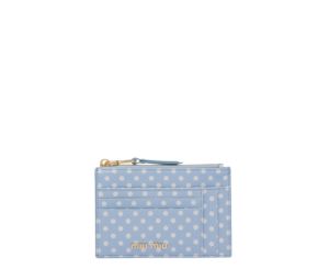 Buy Miu Miu Madras Leather Card Case With Logo Sky Blue at Sasom – Authentic and Ready to Ship