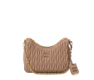 Buy Miu Miu Matelassé Nappa Leather Shoulder Bag In Leather With Gold-Tone Metal Cameo at Sasom – Authentic and Ready to Ship