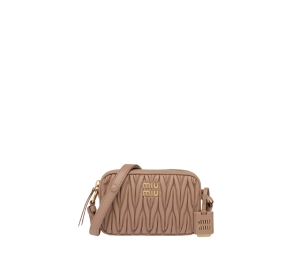 Buy Miu Miu Matelassé Nappa Leather Shoulder Bag In Leather With Metal Lettering Logo-Gold-Tone Hardware Cameo at Sasom – Authentic and Ready to Ship
