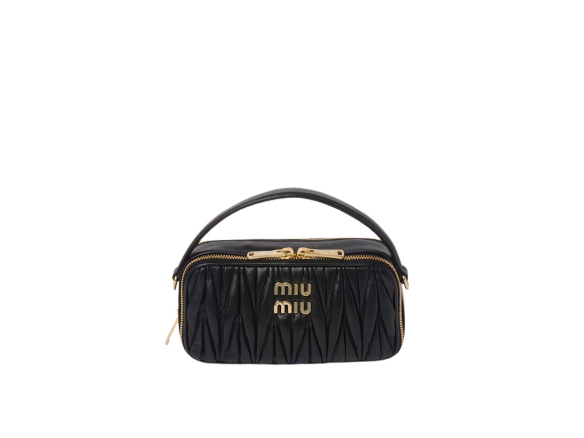 Miu Miu Matelassé Nappa Leather Shoulder Bag With Metal